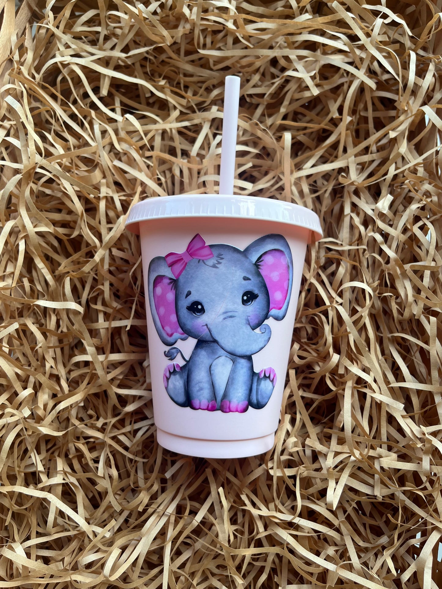 16oz pale pink elephant cold cup