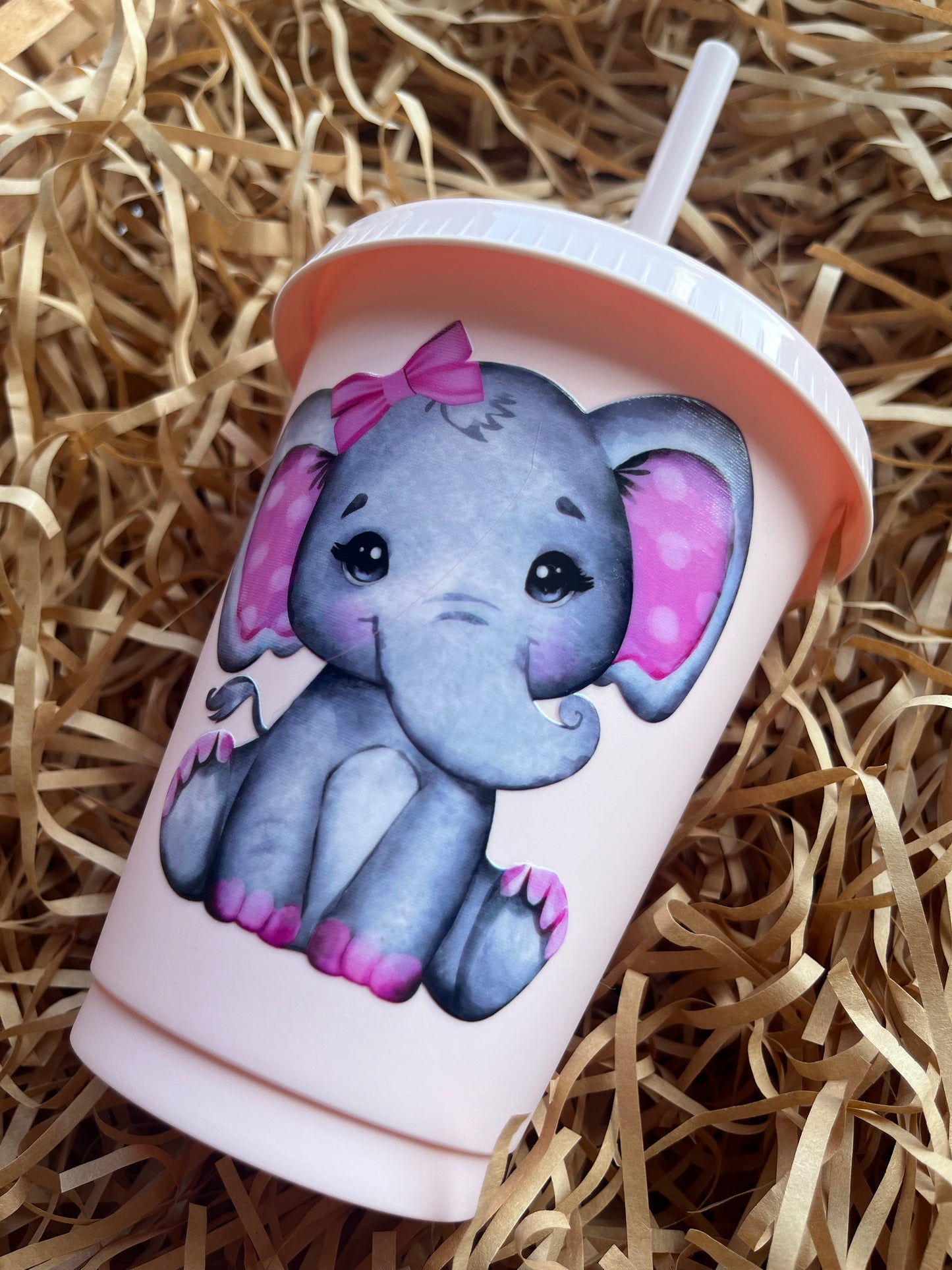 16oz pale pink elephant cold cup