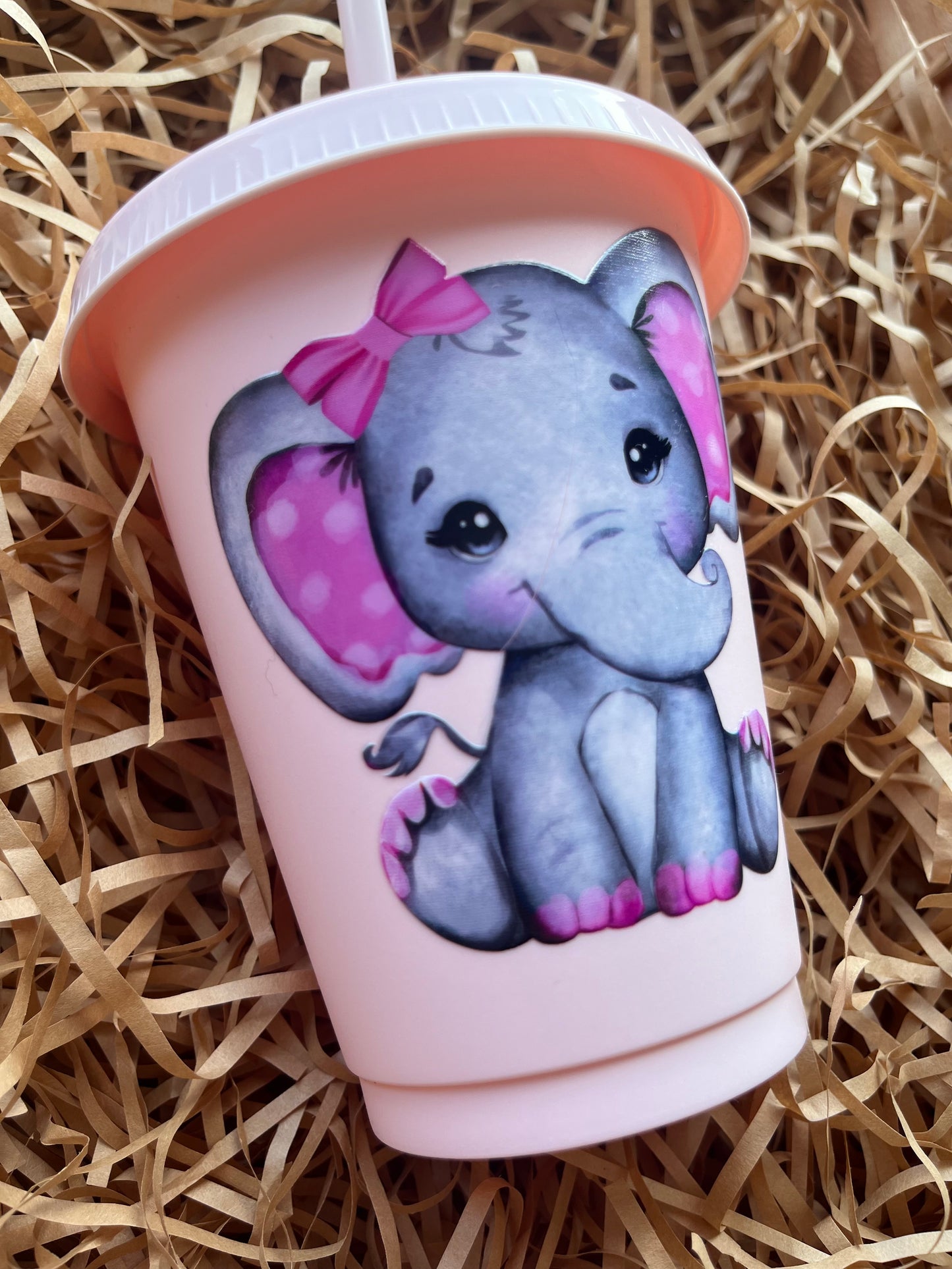 16oz pale pink elephant cold cup